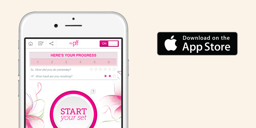 Smartphone showing my pelvic floor fitness app and that it’s available on app store. Smartphone showing my pelvic floor fitness app and that it’s available on app store.